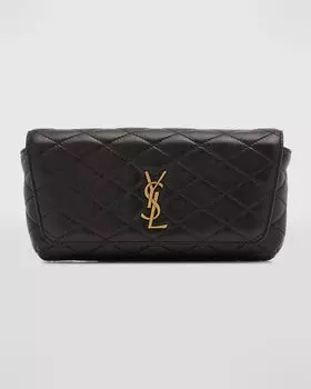 Сумка через плечо Gaby Phone Holder YSL из стеганой гладкой кожи Saint Laurent, цвет Nero