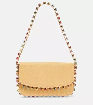 Сумка через плечо Galactic Min из рафии Aquazzura, нейтральный