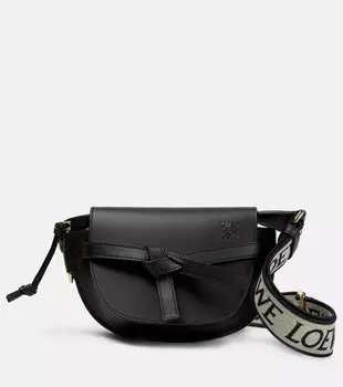 Сумка через плечо Gate Dual Mini из кожи и жаккарда Loewe, черный