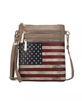 Сумка через плечо Genesis с принтом флага от Mia K Mkf Collection, бежевый