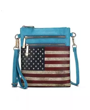 Сумка через плечо Genesis с принтом флага от Mia K Mkf Collection, синий