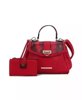 Сумка через плечо Geny с тиснением под змею и бумажник от Mia K Mkf Collection, красный