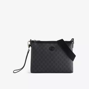 Сумка через плечо GG Supreme из холщовой ткани Gucci, черный