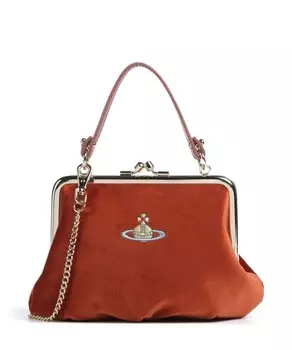 Сумка через плечо granny в бархатной оправе из хлопка Vivienne Westwood, оранжевый