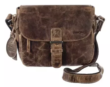 Сумка через плечо GreenLand Nature "MONTANA" с декоративной подвеской, коричневый