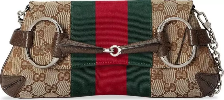 Сумка через плечо Gucci Horsebit Chain Small 'Beige/Ebony', загар