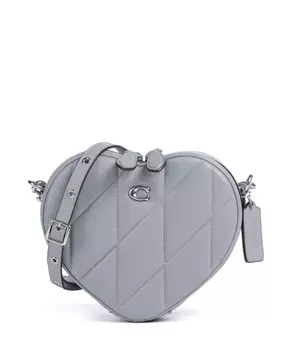 Сумка через плечо heart из мелкозернистой кожи Coach, серый