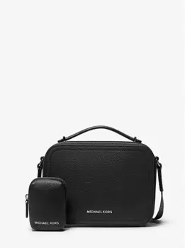 Сумка через плечо Hudson из шагреневой кожи Michael Kors, черный