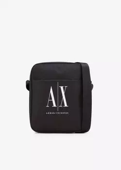 Сумка через плечо Icon из ткани с логотипом Armani Exchange, черный