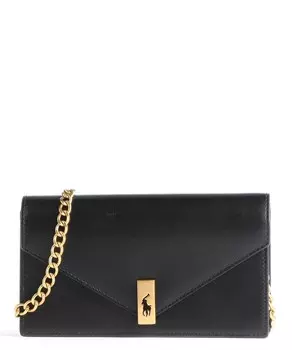 Сумка через плечо ID Collection из мелкозернистой телячьей кожи Polo Ralph Lauren, черный