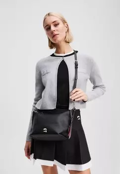 Сумка через плечо IKON GRAINY ZIP SHOULDER BAG - Across body bag KARL LAGERFELD, черный
