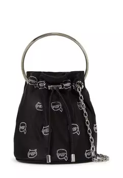 Сумка через плечо IKONIK RHINESTONE KARL LAGERFELD, черный