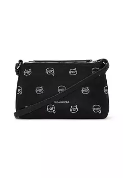 Сумка через плечо IKONIK RHINESTONE KARL LAGERFELD, черный