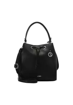 Сумка через плечо, искусственная кожа, эмблема, однотонная, женская L.CREDI, черный