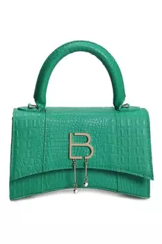 Сумка через плечо из экокожи с шагренью Lucky Bees, зеленый