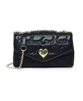 Сумка через плечо из экокожи с застежкой клапаном Love Moschino, черный