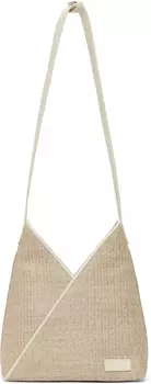 Сумка через плечо из бежевой рафии MM6 Maison Margiela