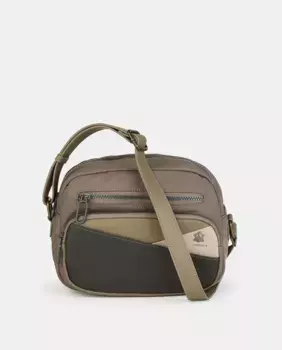 Сумка через плечо из черного нейлона Caminatta, светло-коричневый