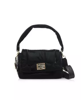 Сумка через плечо из черной стеганой ткани с золотыми деталями Mariamare, черный