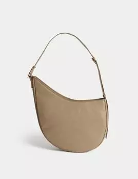 Сумка через плечо из чистой кожи с пряжкой Autograph, серо-коричневый