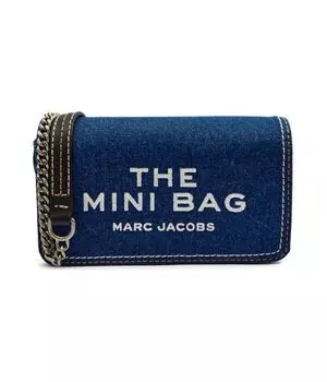 Сумка через плечо из денима, мини-сумка из денима с цепочкой Marc Jacobs, синий
