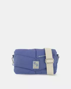 Сумка через плечо из габардина с металлизированной отделкой, с клапаном, зажимом и застежкой-молнией Регулируемая нейлоновая ручка Pepe Moll, синий