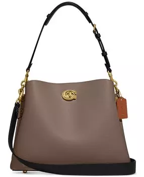Сумка через плечо из галечной кожи willow с трансформируемыми ремнями COACH, мульти