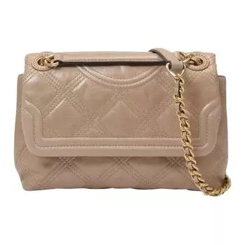 Сумка через плечо из глянцевой кожи, женская, миндального цвета TORY BURCH