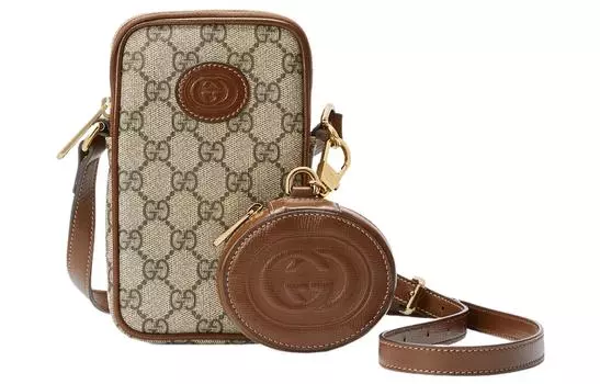 Сумка через плечо из холста и кожи, мини-сумка унисекс GUCCI