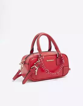Сумка через плечо из искусственной кожи красного цвета River Island