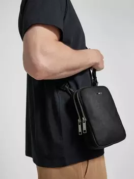 Сумка через плечо из искусственной кожи, модель «Рэй» BOSS, черный