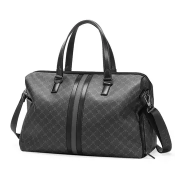 Сумка через плечо из искусственной кожи ПВХ, мужская дорожная сумка 28 л, многоцветная POLO, черный