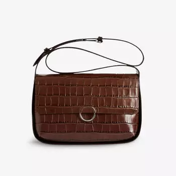 Сумка через плечо из искусственной кожи с тиснением под крокодила Claudie Pierlot, цвет bruns
