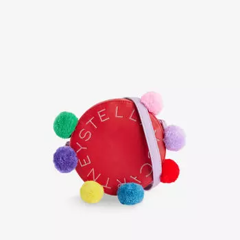 Сумка через плечо из искусственной кожи с вышитым логотипом Pom-Trim Stella Mccartney, красный