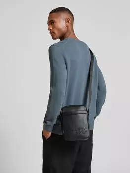 Сумка через плечо из искусственной кожи с прорезиненным лейблом Marc O'Polo, черный