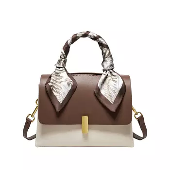 Сумка через плечо из коровьей кожи, женская, среднего размера, цвета экрю и кофе Narandu, Red 01458