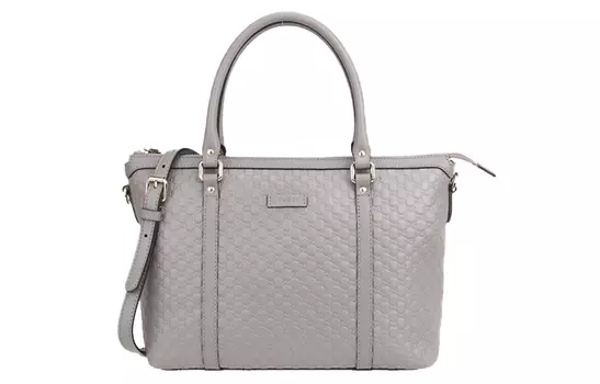 Сумка через плечо из коровьей кожи, серая, среднего размера, женская GUCCI