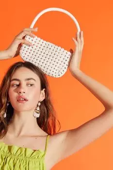 Сумка через плечо из корзинчатой ткани Forever 21, белый