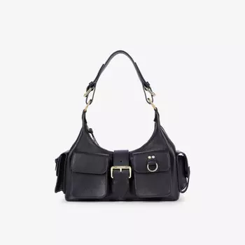 Сумка через плечо из кожи Amelia с множеством карманов The Kooples, черный