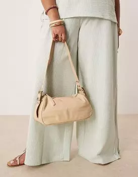 Сумка через плечо из кожи Free People в песочном цвете