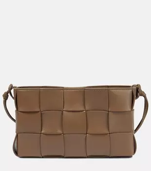 Сумка через плечо из кожи Intreccio Bottega Veneta, коричневый
