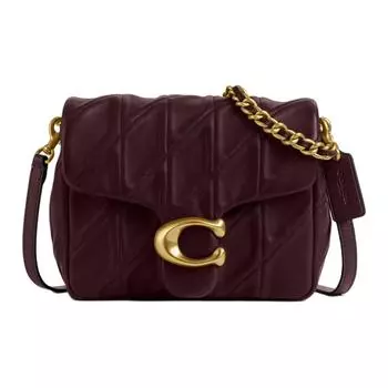Сумка через плечо из кожи полосатой наппы, женская сумка Trumpets Merlot COACH