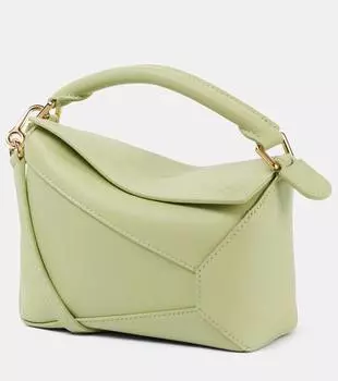 Сумка через плечо из кожи Puzzle Mini Loewe, цвет light pear