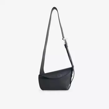 Сумка через плечо из кожи с асимметричным ремешком Alexander Mcqueen, черный