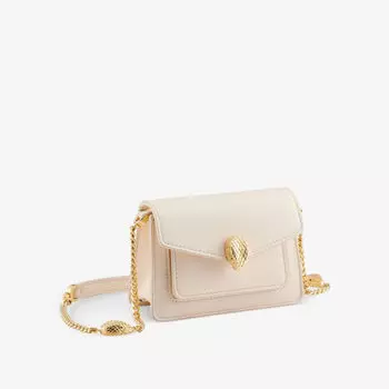 Сумка через плечо из кожи с фирменной табличкой Serpenti forever Bvlgari, белый