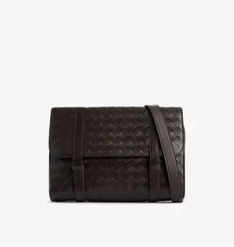 Сумка через плечо из кожи с клапаном Bottega Veneta, серебряный