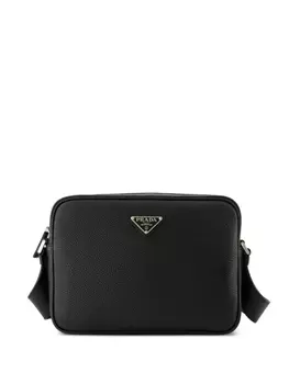 Сумка через плечо из кожи с логотипом Prada, черный