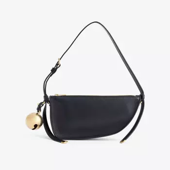 Сумка через плечо из кожи с металлическим подвесом Shield Burberry, черный