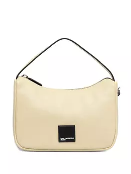 Сумка через плечо из кожи с нашивкой-логотипом Karl Lagerfeld Jeans, нейтральный