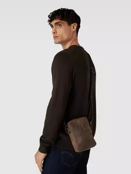 Сумка через плечо из кожи с нашивкой-лейблом, модель "Ричмонд" Strellson, терракотовый